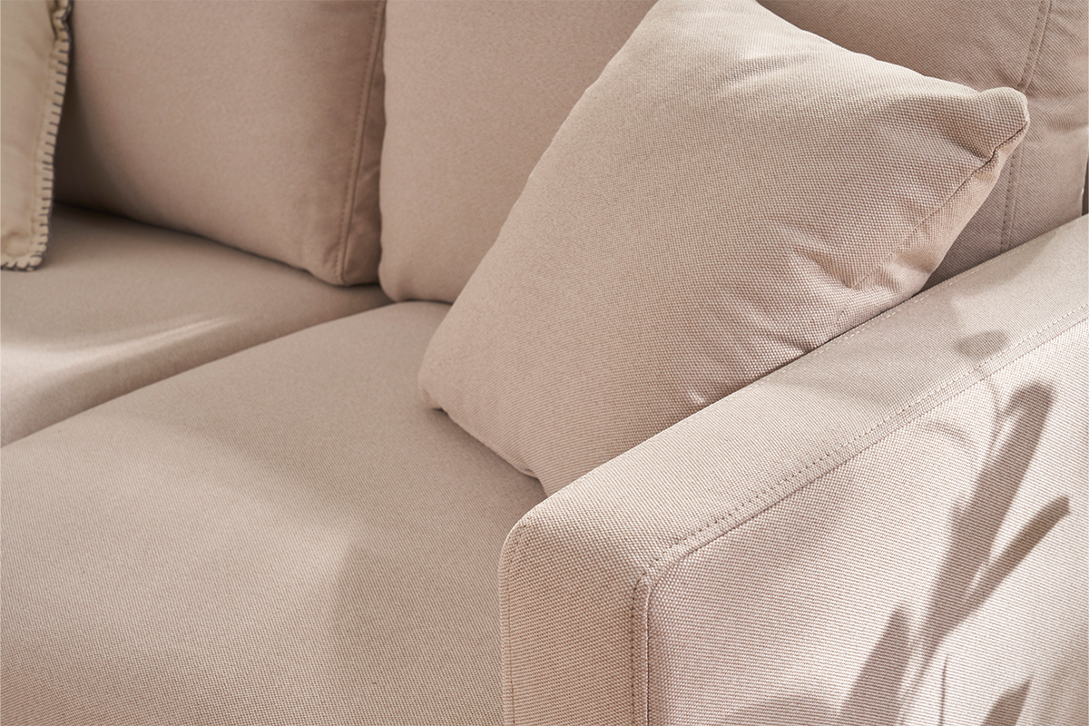 canapé beige en tissu