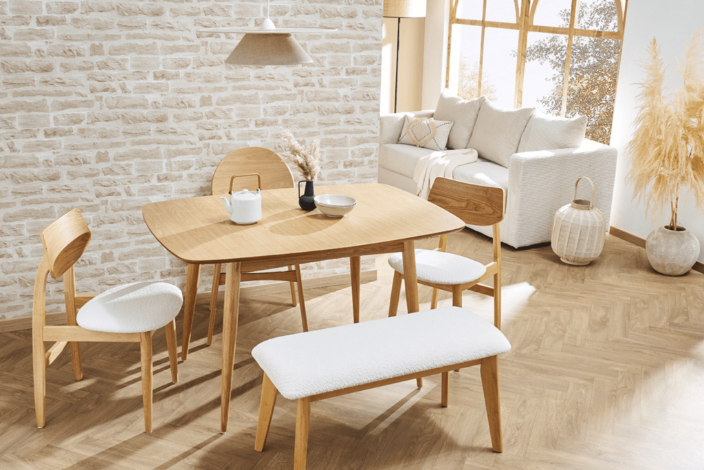 Table à manger extensible frêne L130-190 cm NORDECO