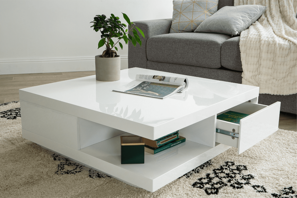 table basse blanche