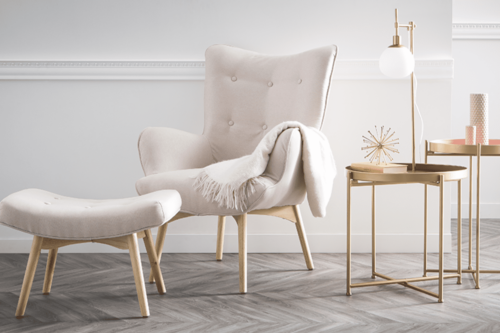 mobilier salon rose poudré