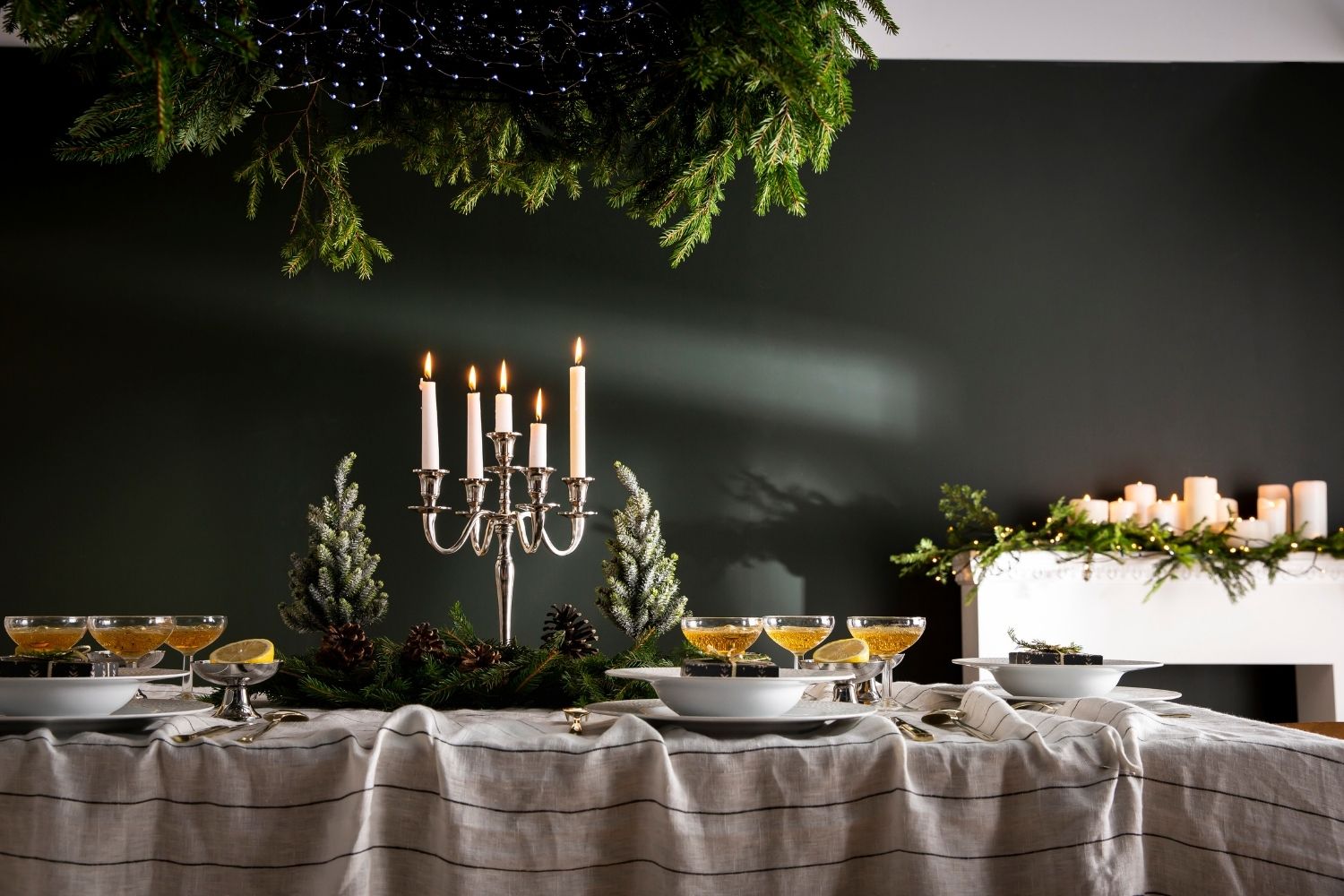 Déco table de Noël avec chandelier