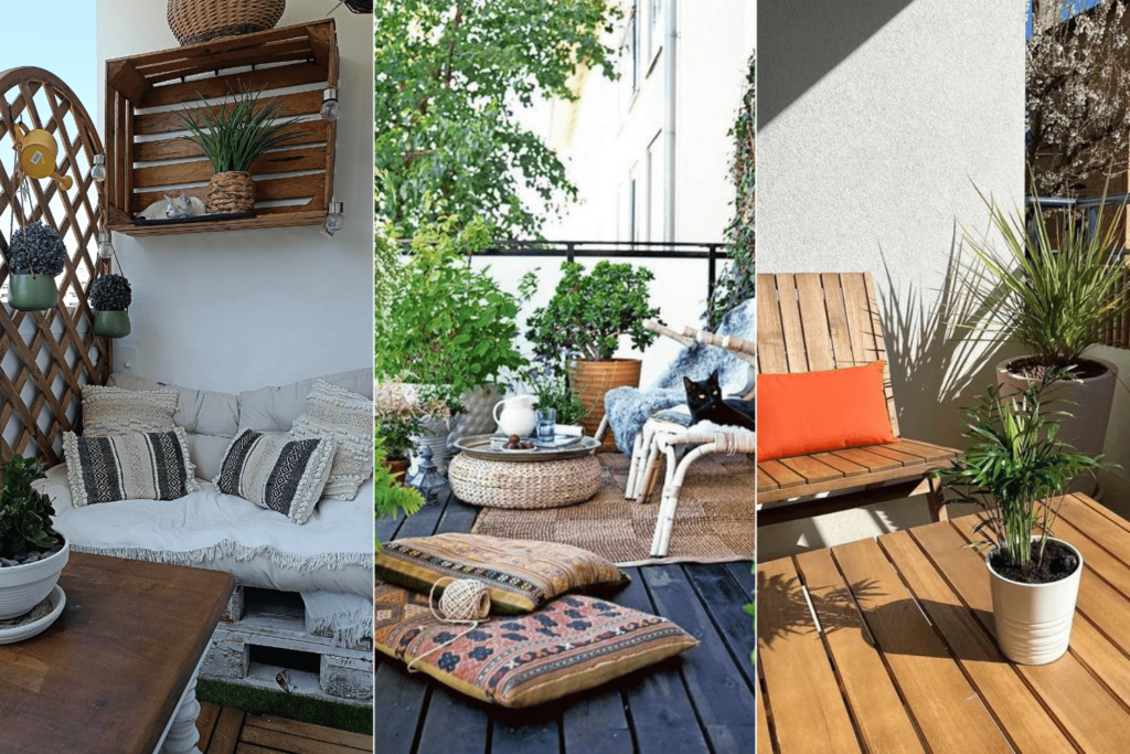 inspiration déco balcon bois