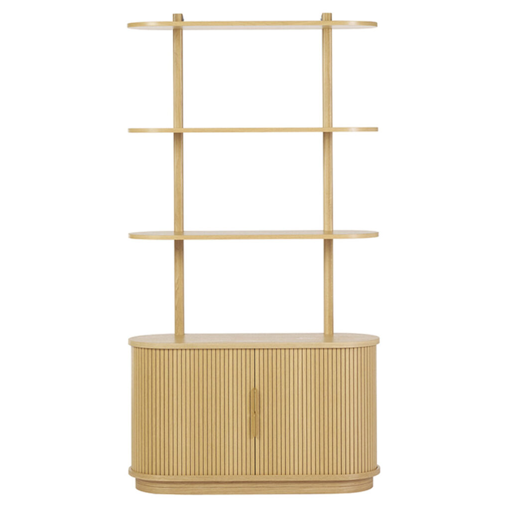 bibliothèque haute avec rangements et étagères