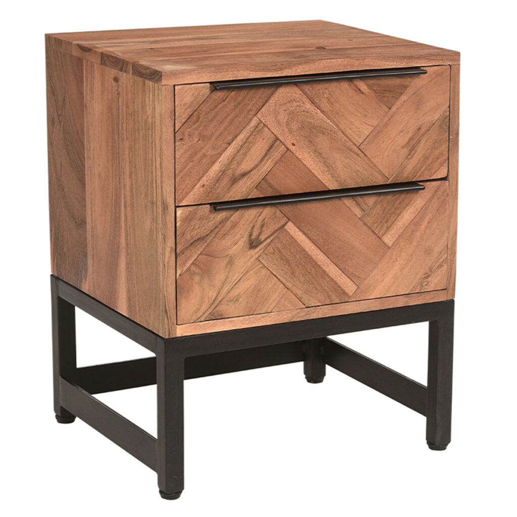 table de nuit bois chevron