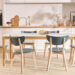chaise de cuisine bleu et bois clair