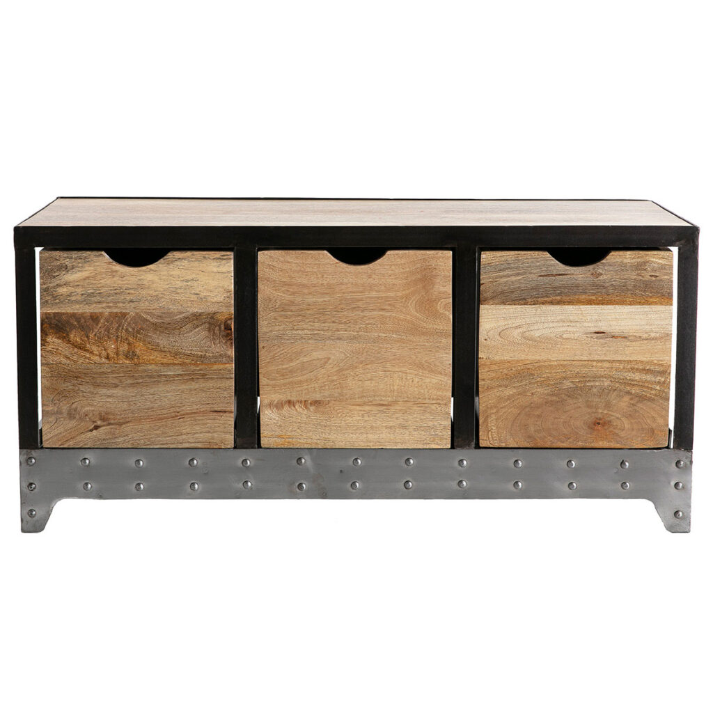 Meuble bas rangement bois et métal