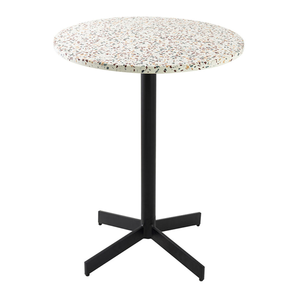 table de bistrot ronde en terrazzo